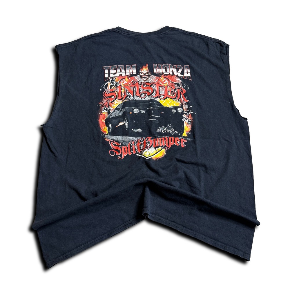 Team Monza Racing Graphic T Shirt Vintage Y2K Grunge Style Sleeveless Size XL